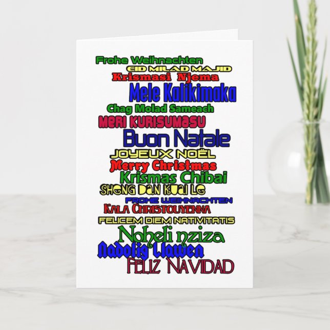 Merry Christmas Multi-Lingual Card (Front)