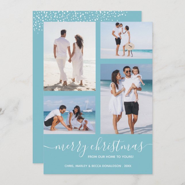 Merry Christmas Multi Photo Holiday Card (Front/Back)