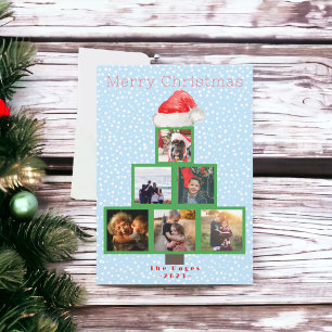 Merry Christmas Multi Photo Year in Review Holiday Card