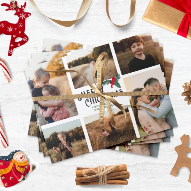 Merry Christmas multiple Photo Holiday Card (Creator Uploaded)