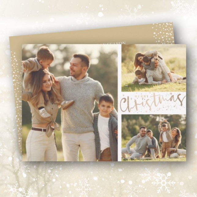 Merry Christmas Multiple Photo Holiday Card (Creator Uploaded)
