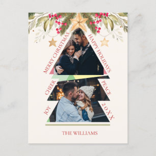 Merry Christmas Multiple Photo Tree Holiday Card