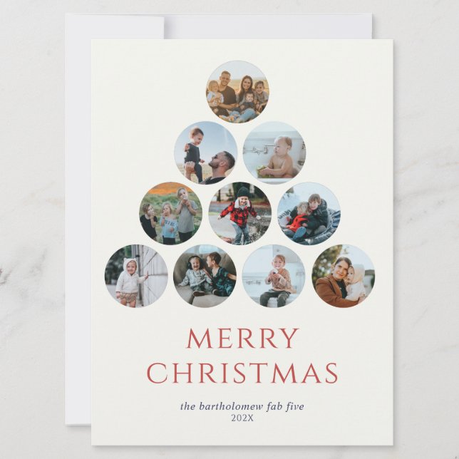 Merry Christmas Multiplue Photos Red (Front)