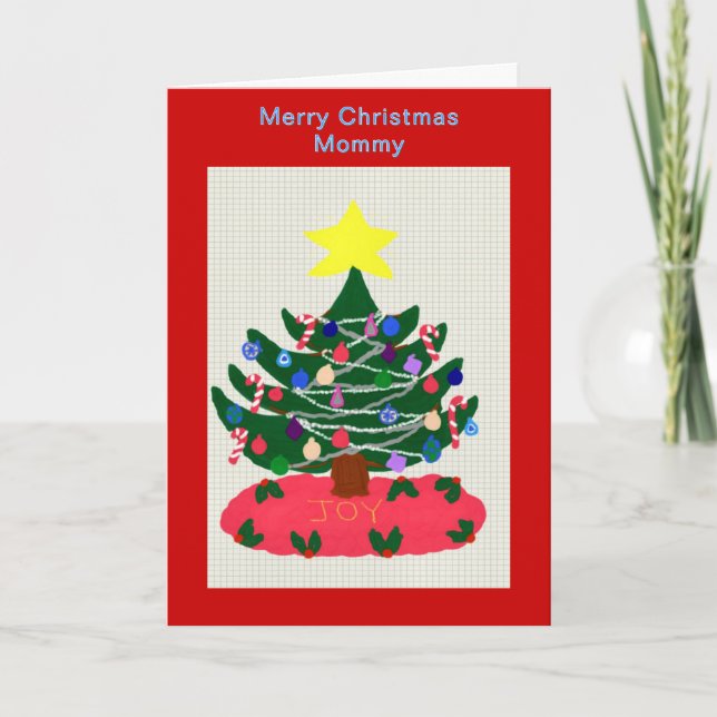 Merry Christmas Mummy Christmas Tree Card (Front)