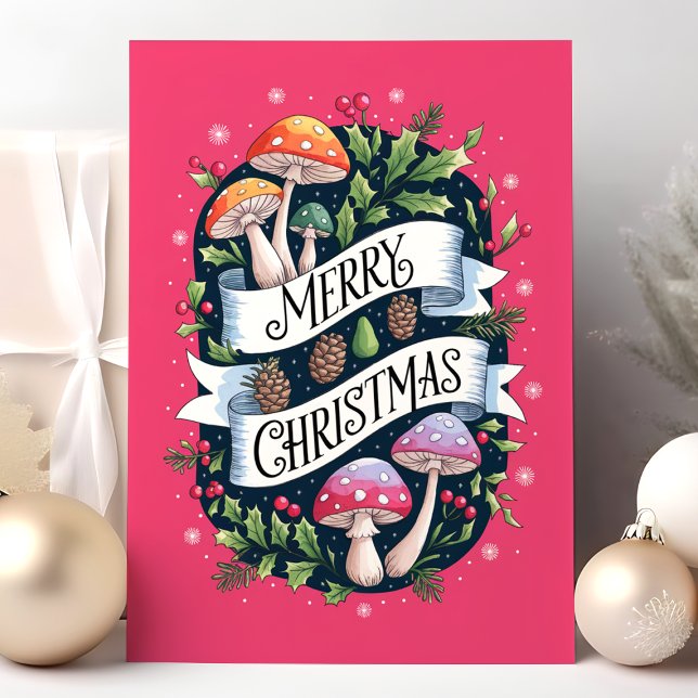 Merry Christmas Mushroom Holiday Card (Creator Uploaded)