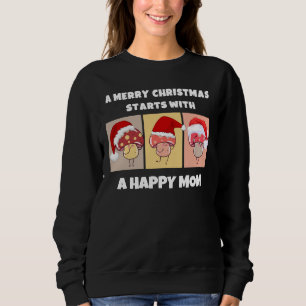 MERRY CHRISTMAS MUSHROOMS Happy Mum Sweatshirt