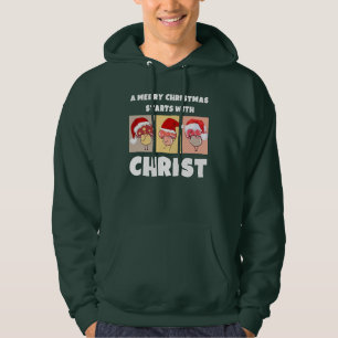 MERRY CHRISTMAS MUSHROOMS Starts With Christ Hoodie