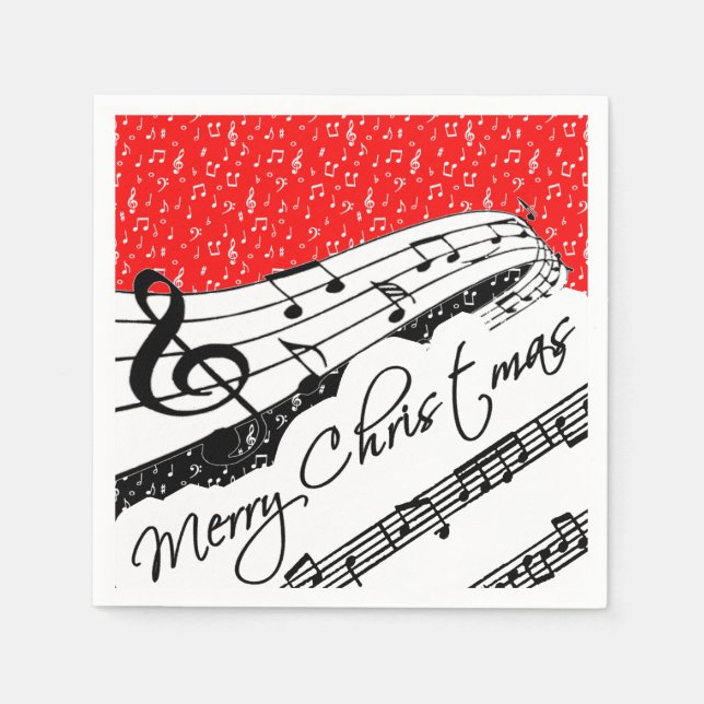 Merry Christmas music theme Napkin (Front)