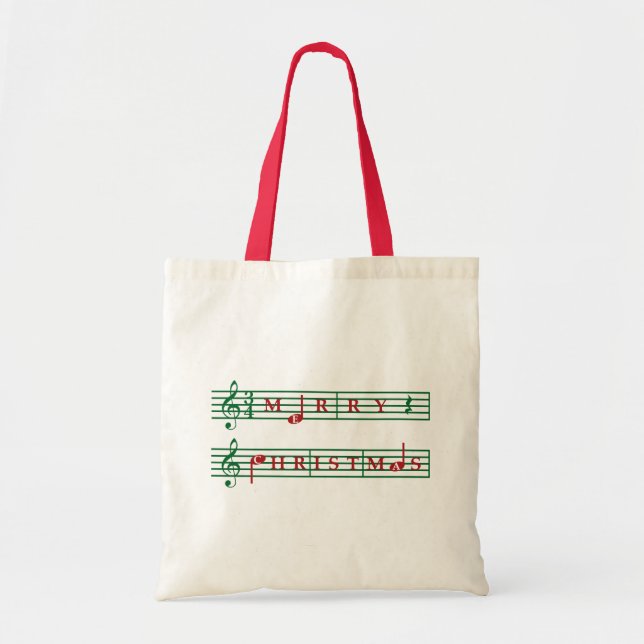 Merry Christmas Music Tote Bag (Front)