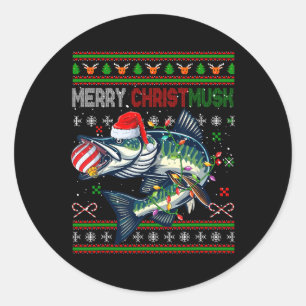 Merry Christmas Musky Santa Musky Xmas Costume Fis Classic Round Sticker