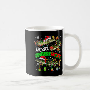 Merry Christmas Musky Three Santa Muskies Fisher F Coffee Mug