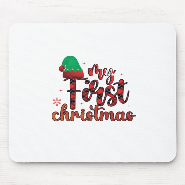 Merry Christmas My First Christmas Mouse Mat (Front)