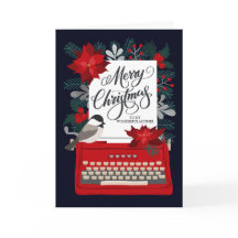 Merry Christmas My Mother with Vintage Typewriter 