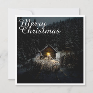 Merry Christmas Mystic Cabin Deep Woods