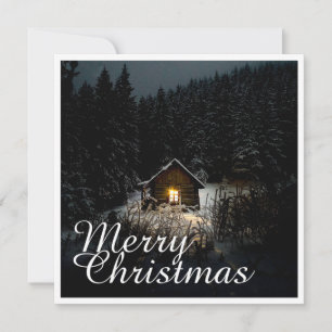 Merry Christmas Mystic Cabin Deep Woods