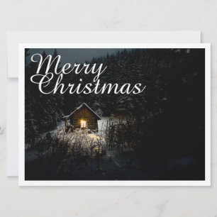 Merry Christmas Mystic Cabin Deep Woods