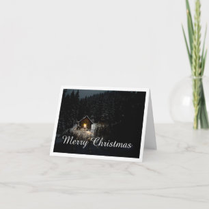Merry Christmas Mystic Cabin Deep Woods Card