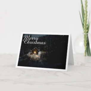 Merry Christmas Mystic Cabin Deep Woods Card