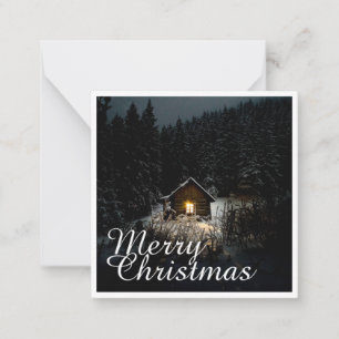 Merry Christmas Mystic Cabin Deep Woods Card