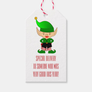 Merry Christmas Name Elf Holidays Gift Tag