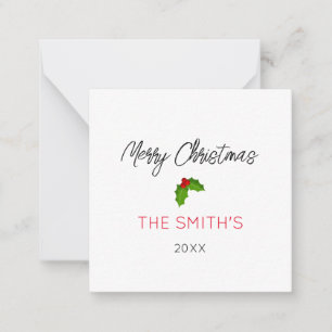 Merry Christmas Name Year Festive Holiday Text Card