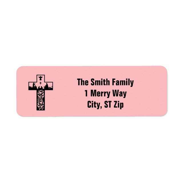Merry Christmas Nativity Cross Pink (Front)