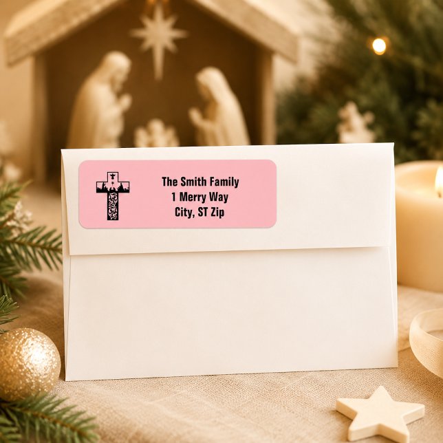 Merry Christmas Nativity Cross Pink (Creator Uploaded)