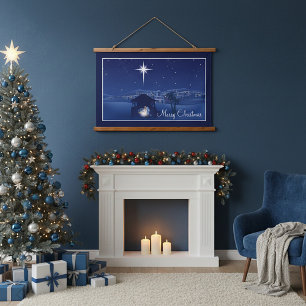 Merry Christmas Nativity Hanging Tapestry