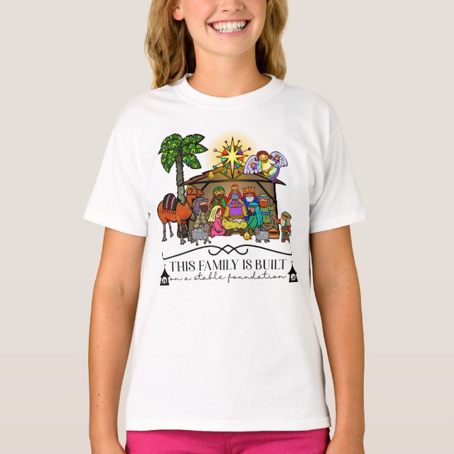 Merry Christmas Nativity Kids  T-Shirt (Front)