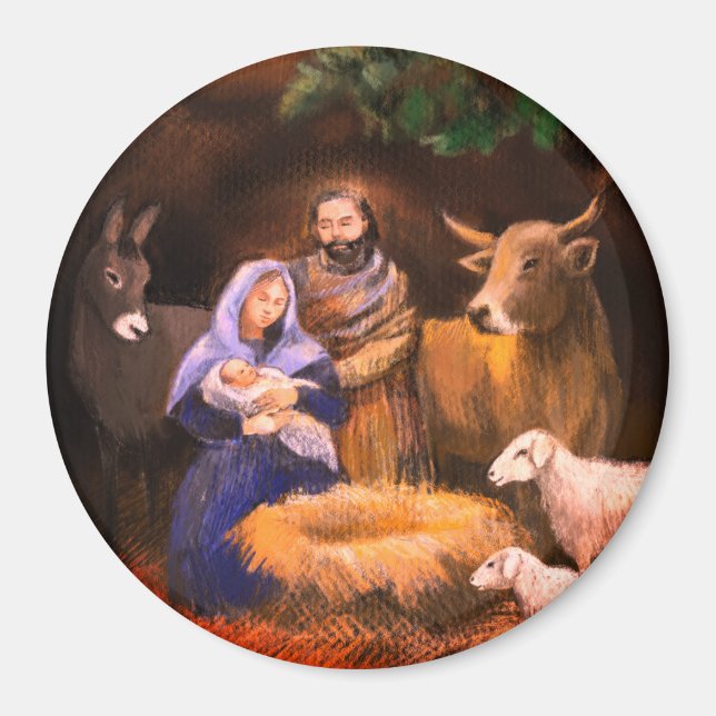 Merry Christmas nativity Magnet (Front)