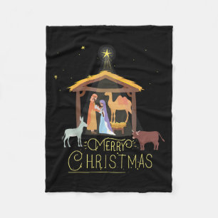 Merry Christmas - Nativity Scene North Star - Baby Fleece Blanket