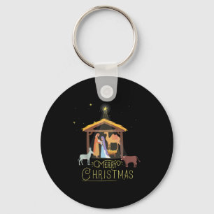 Merry Christmas - Nativity Scene North Star - Baby Key Ring
