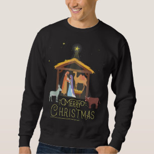 Merry Christmas - Nativity Scene North Star - Baby Sweatshirt