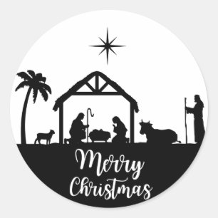 Merry Christmas Nativity Sticker