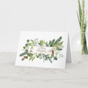 Merry Christmas Nature Forest Illustration Card