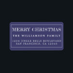 Merry Christmas Navy Blue White Return Address Label<br><div class="desc">Add some extra cheer to your holiday cards and invitations with our festive Merry Christmas return address labels. This stylish Christmas design features 'Merry Christmas' in white handwritten modern typography on a navy blue background. Simply add your name and address. Exclusively designed for you by Happy Dolphin Studio. If you...</div>
