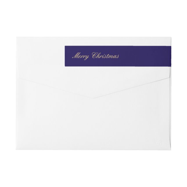 Merry Christmas Navy Blue Wrap-Around Label (Back)