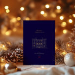 Merry Christmas Navy & Gold Stylish Chic Foil Holiday Card<br><div class="desc">Perfect for sharing with friends,  family,  and colleagues,  the elegant design and modern colour palette make it ideal for those who appreciate chic and refined style. Add a memorable,  festive touch to your seasonal wishes with this timeless holiday card!</div>