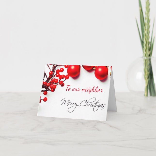 **MERRY CHRISTMAS**  "NEIGHBOR" CARD (Front)