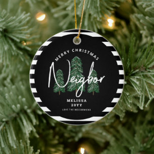 Merry Christmas Neighbour Personalised Custom Ceramic Tree Decoration