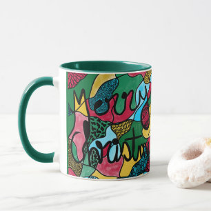 MERRY CHRISTMAS NEUROGRAPHIC & BLACK LINE  MUG