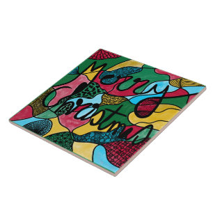 MERRY CHRISTMAS NEUROGRAPHIC & BLACK LINE  TILE