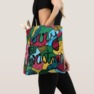 MERRY CHRISTMAS NEUROGRAPHIC & BLACK LINE TOTE BAG