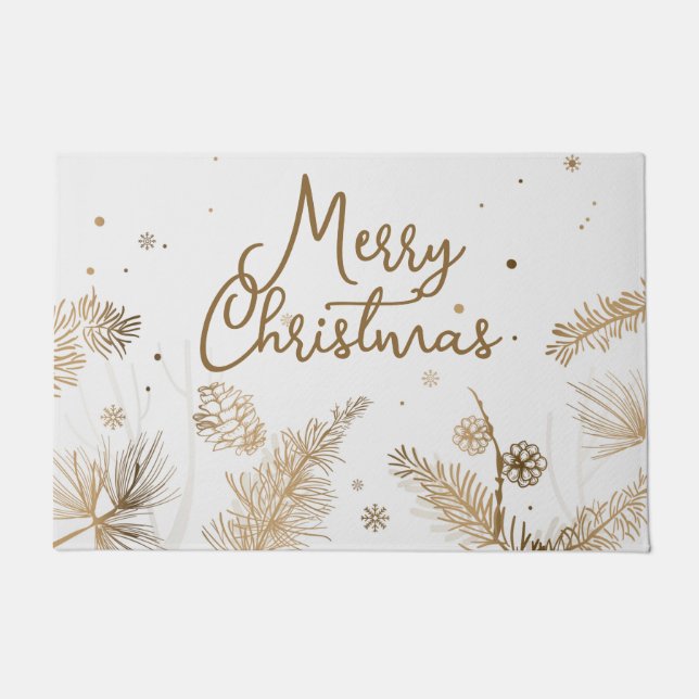 Merry Christmas Neutral Door mat (Front)