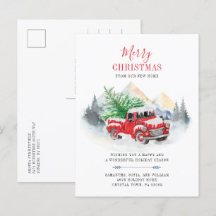 Merry Christmas New Address Holiday Moving Announcement Postcard