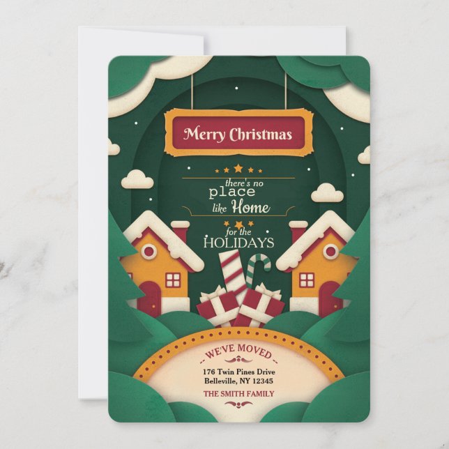 Merry Christmas New Home Cutout Card (Front)
