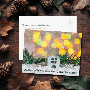 Merry Christmas New Home Festive Holiday Moving Postcard