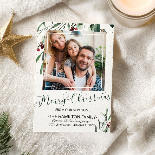 Merry Christmas New Home Moving Announcement Photo (Creator Uploaded)