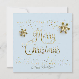 Merry Christmas & New Year! 2021 Gold Luxury Holiday Card