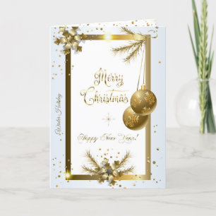 Merry Christmas & New Year! 2023 Gold Luxury Holiday Card